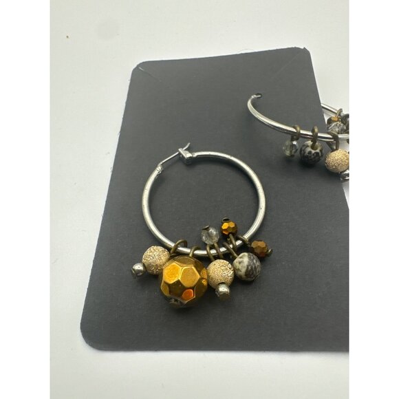 Multicolored Beaded Closed Hoop Earrings - Picture 2 of 5
